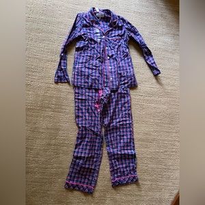 Victoria secret plaid drawstring and button down pajama set size small
